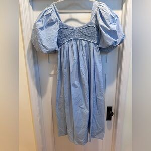 Sophie The Label. Blue puff sleeve dress.